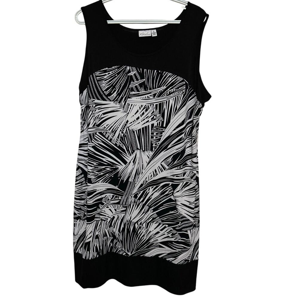 Kim Rogers Women's Black White‎ Printed Sleeveless Dress Size XL